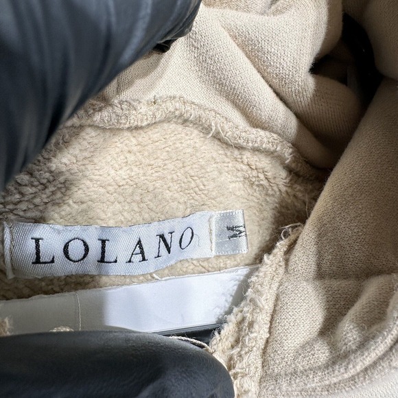 Lolano Hoodie Zip Women’s Size M Beig Full Long Sleeve - Picture 2 of 11